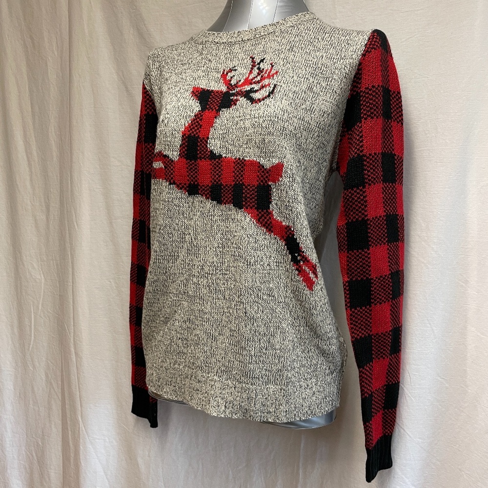 bell du jour Reindeer Plaid Sweater - Medium